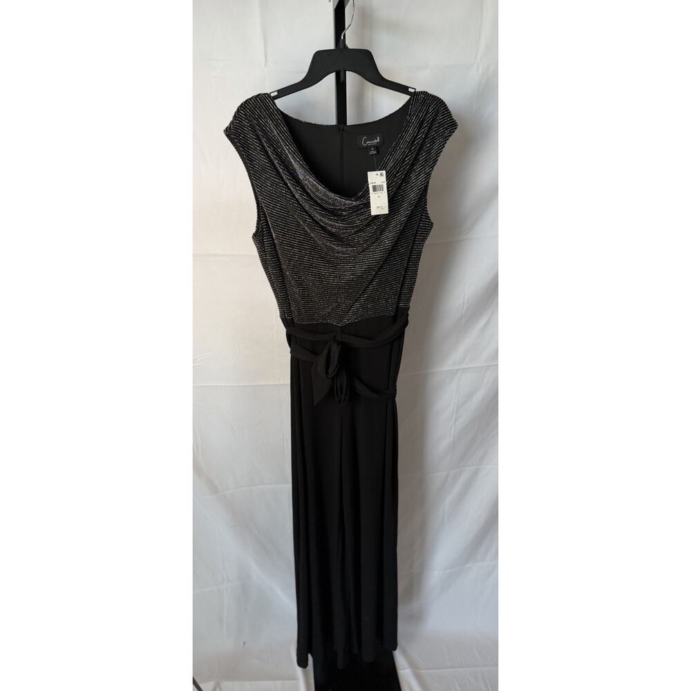 Connected Apparel Metallic Bodice Wide-Leg Jumpsuit Sz 12 NWT - Picture 2 of 11